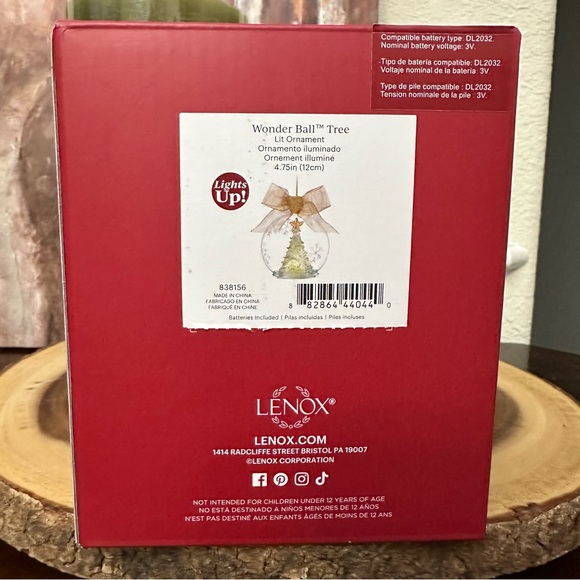 NWT- Lenox Light Up Wonder Ball Christmas Tree Ornament That Changes Color 4.75” - Picture 8 of 9